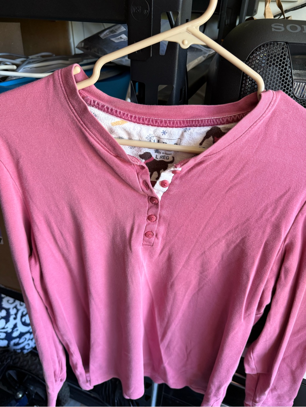 L.L. Bean Dusty Rose Henley Top